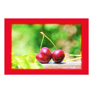 "Two Cherries Fruit" Cute Photo. Buy Now Photo Print