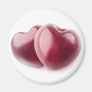Two cherry hearts magnet