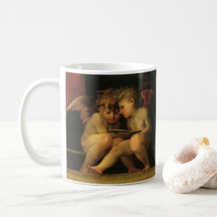 Two Cherubs Reading by Rosso Fiorentino, Angels Coffee Mug