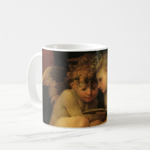 Two Cherubs Reading by Rosso Fiorentino, Angels Coffee Mug