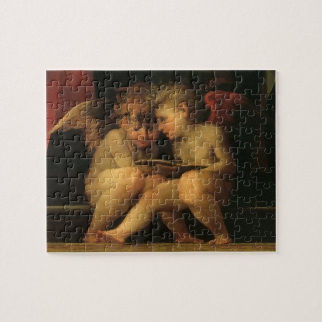 Two Cherubs Reading by Rosso Fiorentino, Angels Jigsaw Puzzle (Horizontal)