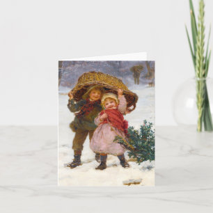 Two children in the snow by Frederick Morgan Card