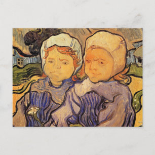 Two Children, Van Gogh, Vintage Impressionism Art Postcard
