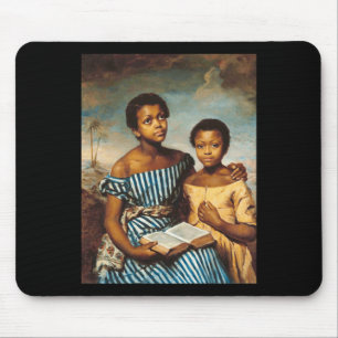 Two Children With A Book (1831) African American Mouse Mat