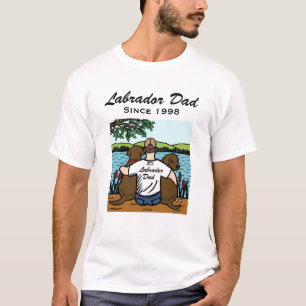 Two Chocolate Labradors and Dad T-Shirt