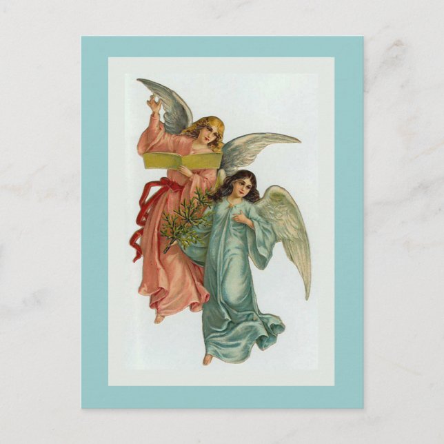 "Two Christmas Angels" Postcard (Front)