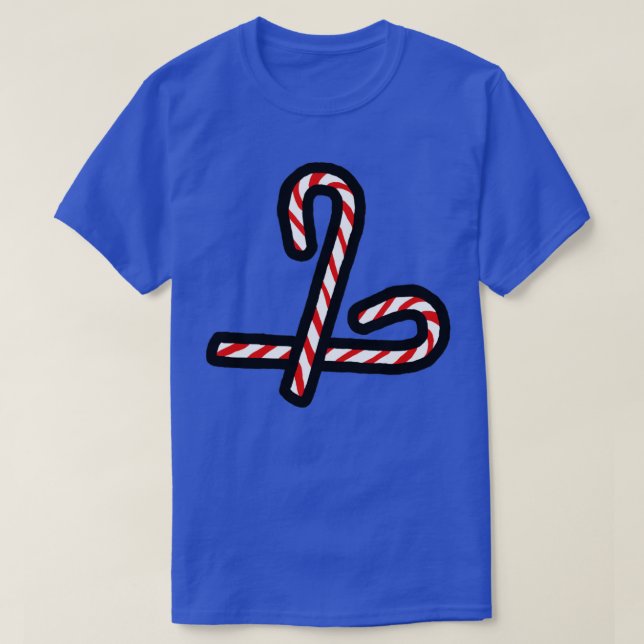 Two Christmas Candy Canes T-Shirt (Design Front)