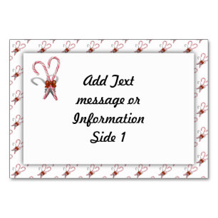 Two Christmas Candy Canes  with Ribbon Table Number