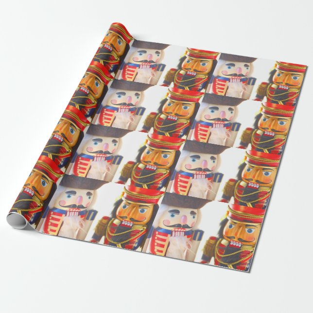 Two Christmas nutcrackers Wrapping Paper (Unrolled)