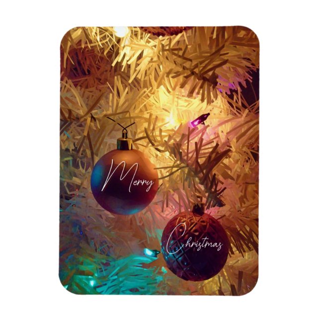 Two Christmas Tree Ornaments Flexible Photo Magnet (Vertical)