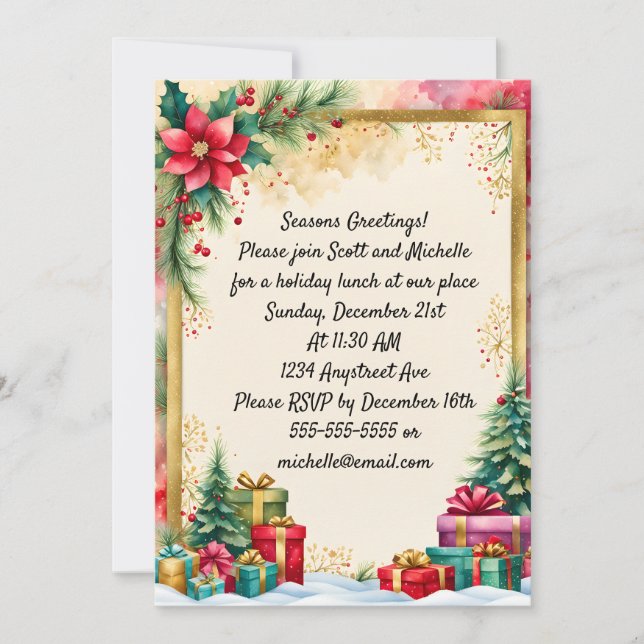 Two Christmas Trees Invitation (Front)