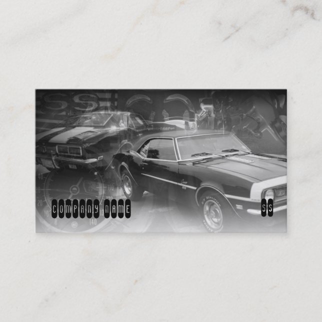two classic muscle cars business card (Front)