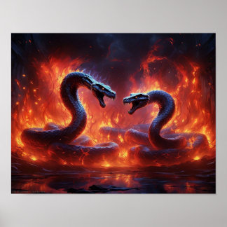 Two Cobras In Hell (14 x 11) Poster