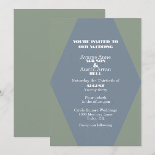Two Color Blue and Green Diamond Shape Wedding