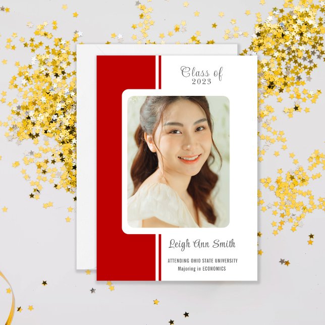 TWO COLOR CUSTOM PHOTO Graduation Announcement (Creator Uploaded)