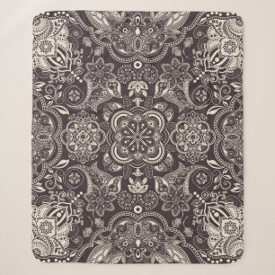 Two colors Vintage seamless pattern. Contour arabi Sherpa Blanket