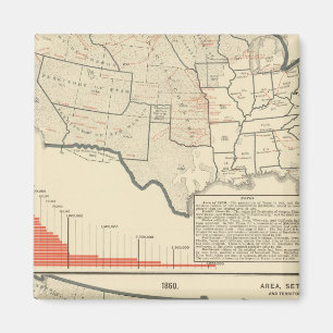 Two colour lithographed maps of United States Magnet