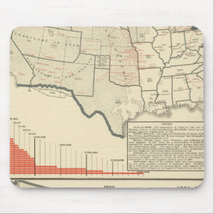 Two colour lithographed maps of United States Mouse Mat