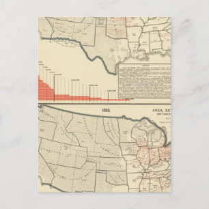 Two colour lithographed maps of United States Postcard