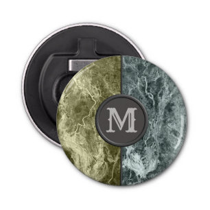 Two colour marble monogram - Pick your colours Bottle Opener