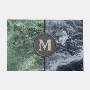 Two colour marble monogram - Pick your colours Doormat
