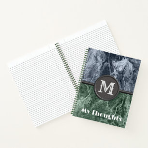 Two colour marble monogram - Pick your colours Notebook