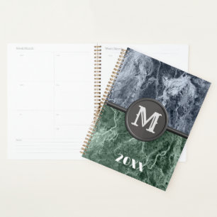 Two colour marble monogram - Pick your colours Planner