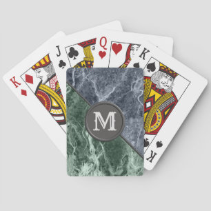 Two colour marble monogram - Pick your colours Playing Cards