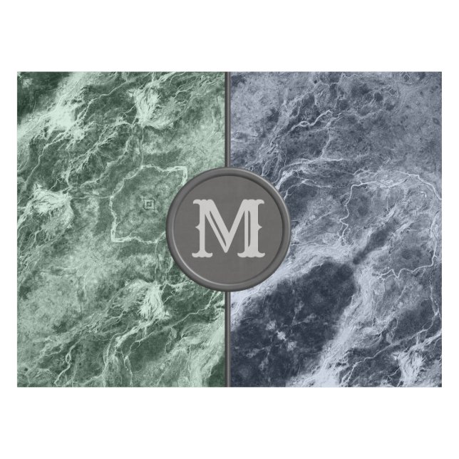 Two colour marble monogram - Pick your colours Tablecloth (Front (Horizontal))