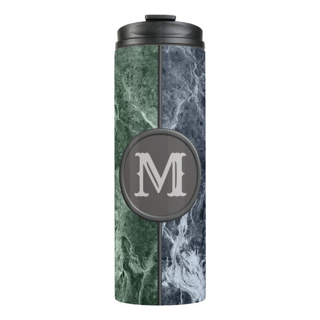 Two colour marble monogram - Pick your colours Thermal Tumbler (Front)