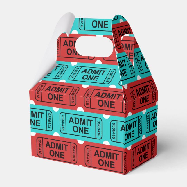 Two colour movie ticket party favour box (Back Side)
