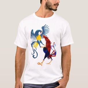 Two Colourful Fighting Roosters Shirt
