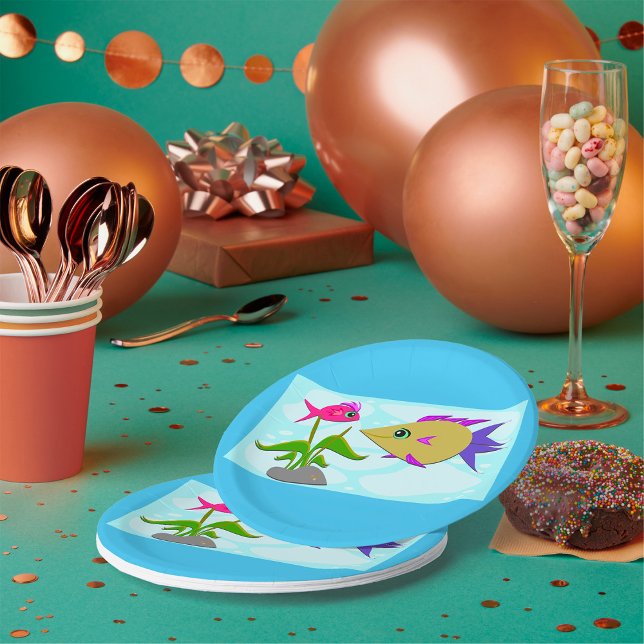 Two Colourful Fish Paper Plate (Creator Uploaded)
