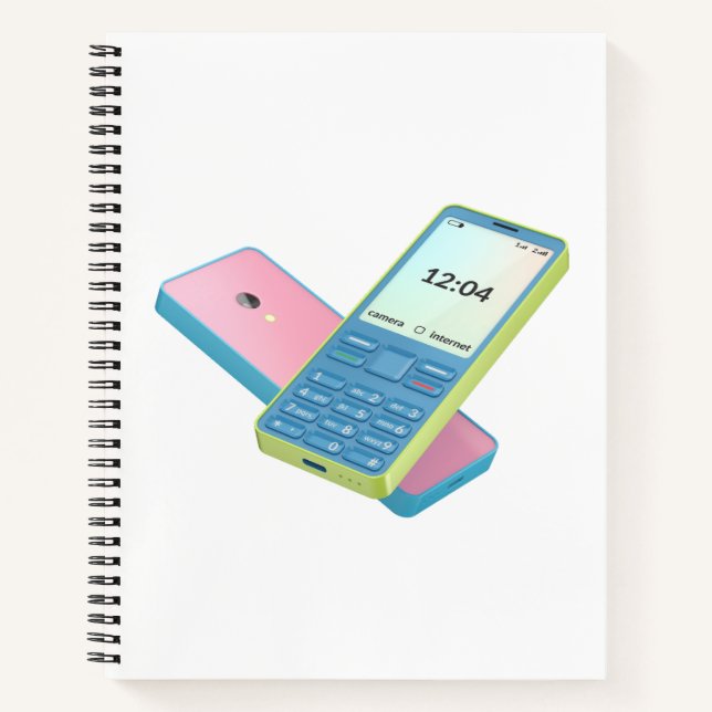 Two colourful mobile phones notebook (Front)
