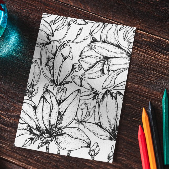 Two Colouring Pages Flowers Line Drawing (Botanical Coloring Pages Flowers Line Drawing)