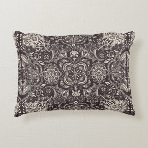 Two colours Vintage seamless pattern. Contour arab Decorative Cushion