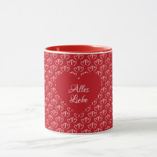 Two connected hearts mug