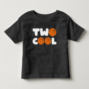 Two Cool 2nd Birthday Basketball Theme 2 Year Old Toddler T-Shirt