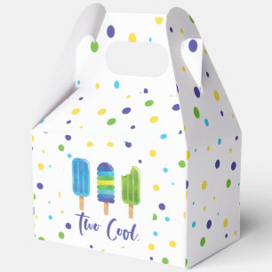 Two Cool 2nd Birthday blue green Favour Box