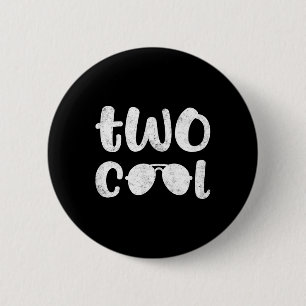 Two Cool 2nd Birthday Gift 2 Year Old Boy Second B 6 Cm Round Badge