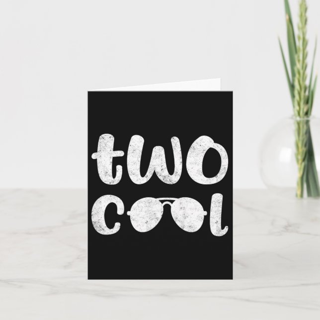 Two Cool 2nd Birthday Gift 2 Year Old Boy Second B Card (Front)