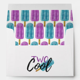 TWO COOL 2nd Birthday Summer Party Invitation Envelope