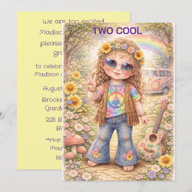 Two Cool Birthday Digital Download Invitation (Front/Back)
