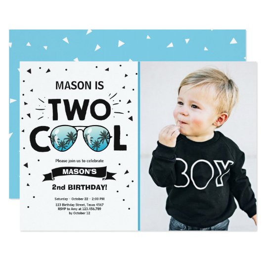two cool birthday invitation boy 2nd birthday blue 2nd birthday invites