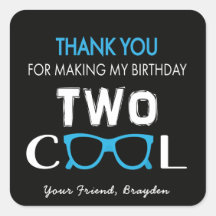 Two Cool Birthday Thank You Stickers