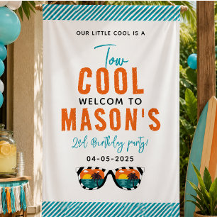 Two Cool Boy 2nd Birthday Party  Banner