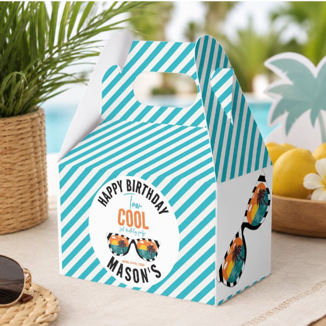 Two Cool Boy 2nd Birthday Party Favour Box (Two Cool Boy 2nd Birthday Party Favor Boxes)