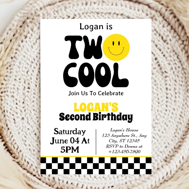 Two Cool Boy 2nd Birthday Party Invitation (Creator Uploaded)