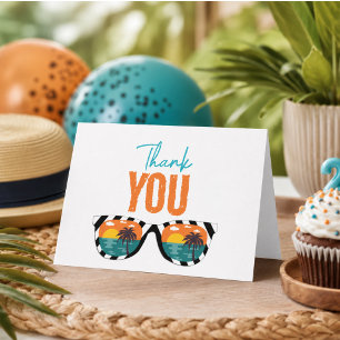 Two Cool Boy 2nd Birthday Party Thank You Card