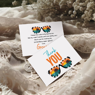 Two Cool Boy 2nd Birthday Party Thank You Card